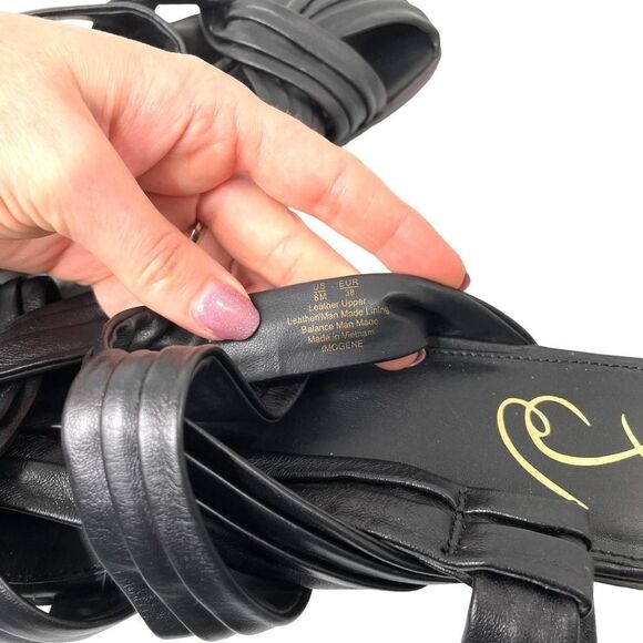 SAM EDELMAN Imogene leather Wrap gladiator Sandals Sz 8 black boho lagenlook - Picture 7 of 7